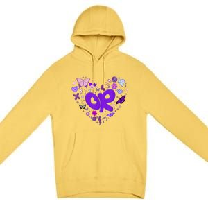 Girl Olivia First Name Personalized Groovy 80s Heart Premium Pullover Hoodie