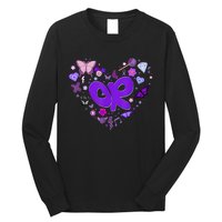 Girl Olivia First Name Personalized Groovy 80s Heart Long Sleeve Shirt