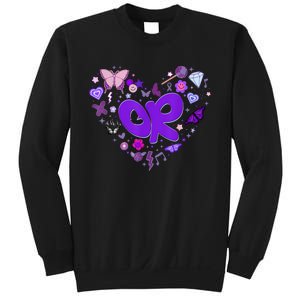 Girl Olivia First Name Personalized Groovy 80s Heart Sweatshirt