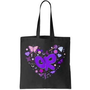 Girl Olivia First Name Personalized Groovy 80s Heart Tote Bag