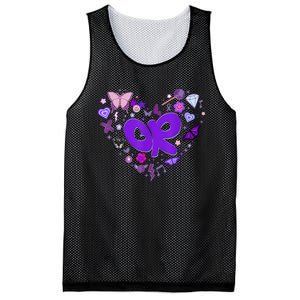 Girl Olivia First Name Personalized Groovy 80s Heart Mesh Reversible Basketball Jersey Tank