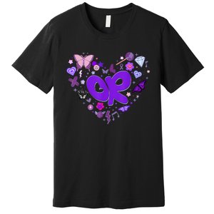 Girl Olivia First Name Personalized Groovy 80s Heart Premium T-Shirt