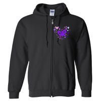 Girl Olivia First Name Personalized Groovy 80s Heart Full Zip Hoodie