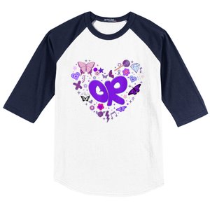 Girl Olivia First Name Personalized Groovy 80s Heart Baseball Sleeve Shirt