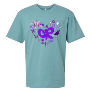 Girl Olivia First Name Personalized Groovy 80s Heart Sueded Cloud Jersey T-Shirt