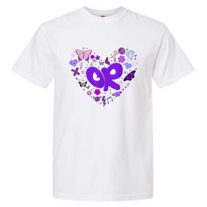 Girl Olivia First Name Personalized Groovy 80s Heart Garment-Dyed Heavyweight T-Shirt