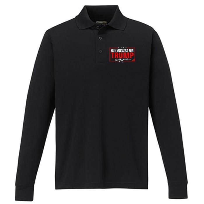 Gun Owners For Trump Performance Long Sleeve Polo