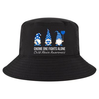 Gnome One Fights Alone Child Abuse Awareness Blue Ribbon Cool Comfort Performance Bucket Hat