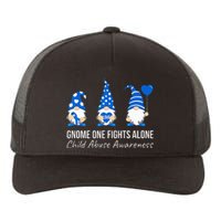 Gnome One Fights Alone Child Abuse Awareness Blue Ribbon Yupoong Adult 5-Panel Trucker Hat