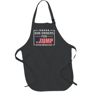 Gun Owners For Trump 2020 Conservative Gift 2nd Amendment Full-Length Apron With Pockets