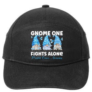 Gnome One Fights Alone Light Blue Prostate Cancer Awareness 7-Panel Snapback Hat