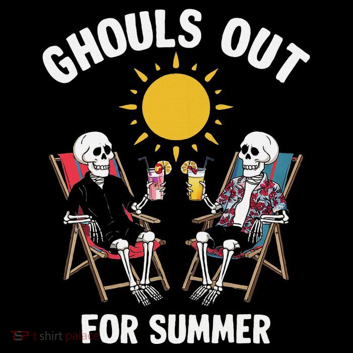 Ghouls Out For Summer Funny Summerween Ghoul Drawstring Bag