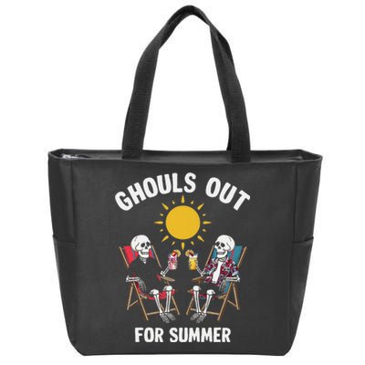 Ghouls Out For Summer Funny Summerween Ghoul Zip Tote Bag