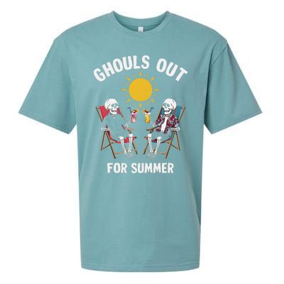 Ghouls Out For Summer Funny Summerween Ghoul Sueded Cloud Jersey T-Shirt