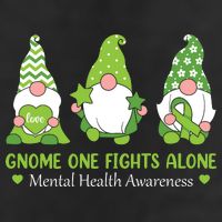 Gnome One Fights Alone Green Mental Health Awareness Cool Comfort Performance Bucket Hat