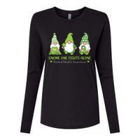 Gnome One Fights Alone Green Mental Health Awareness Womens Cotton Relaxed Long Sleeve T-Shirt