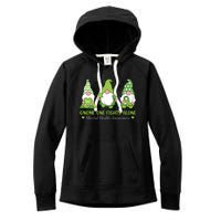 Gnome One Fights Alone Green Mental Health Awareness Women's Fleece Hoodie