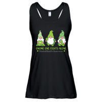 Gnome One Fights Alone Green Mental Health Awareness Ladies Essential Flowy Tank