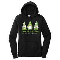 Gnome One Fights Alone Green Mental Health Awareness Women's Pullover Hoodie