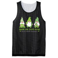 Gnome One Fights Alone Green Mental Health Awareness Mesh Reversible Basketball Jersey Tank