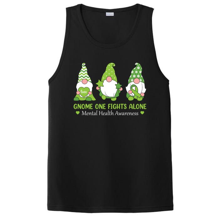 Gnome One Fights Alone Green Mental Health Awareness PosiCharge Competitor Tank