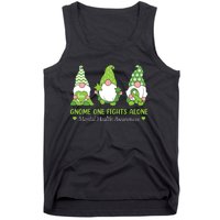 Gnome One Fights Alone Green Mental Health Awareness Tank Top