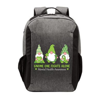 Gnome One Fights Alone Green Mental Health Awareness Vector Backpack