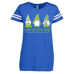 Gnome One Fights Alone Green Mental Health Awareness Enza Ladies Jersey Football T-Shirt