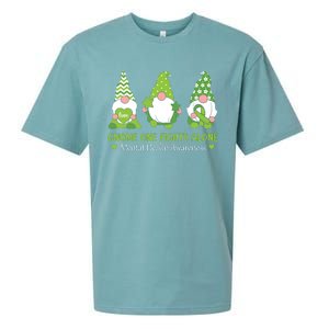 Gnome One Fights Alone Green Mental Health Awareness Sueded Cloud Jersey T-Shirt