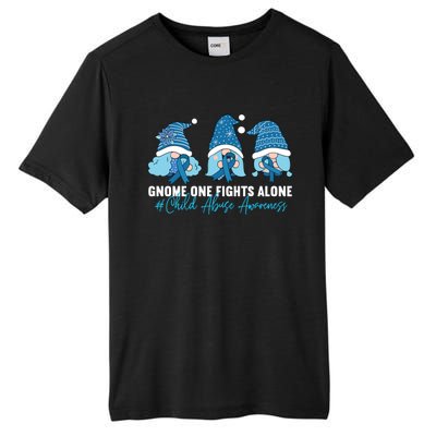 Gnome One Fights Alone Abuse Awareness Blue Ribbon Gift Tall Fusion ChromaSoft Performance T-Shirt