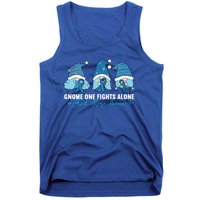 Gnome One Fights Alone Abuse Awareness Blue Ribbon Gift Tank Top