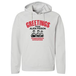 Greetings Operators From Alien Prison Performance Fleece Hoodie