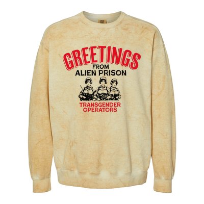 Greetings Operators From Alien Prison Colorblast Crewneck Sweatshirt