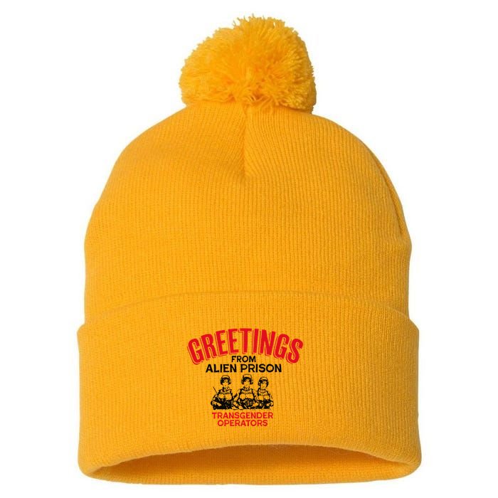 Greetings Operators From Alien Prison Pom Pom 12in Knit Beanie