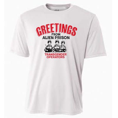 Greetings Operators From Alien Prison Cooling Performance Crew T-Shirt