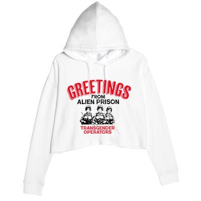 Greetings Operators From Alien Prison Crop Fleece Hoodie