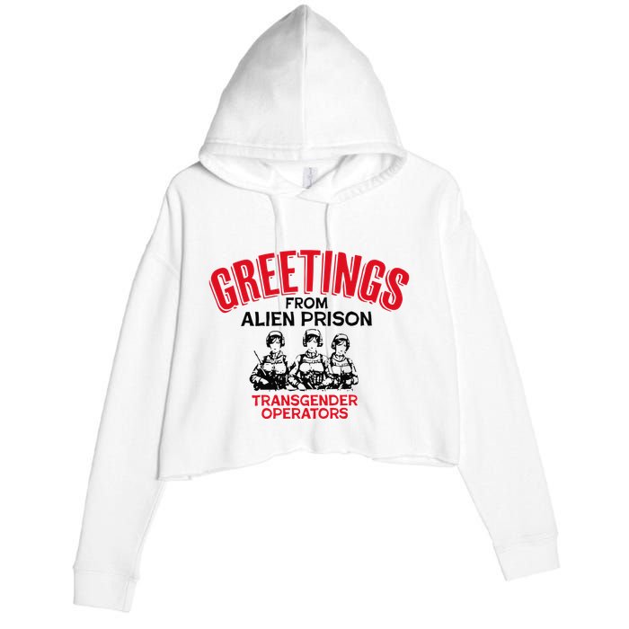 Greetings Operators From Alien Prison Crop Fleece Hoodie