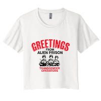 Greetings Operators From Alien Prison Crop Top