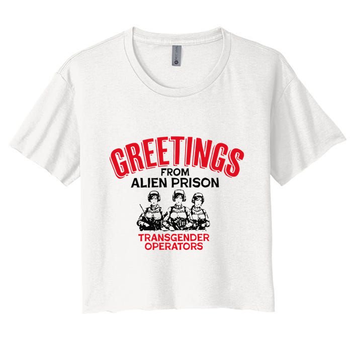 Greetings Operators From Alien Prison Crop Top