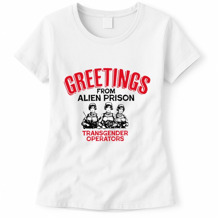 Greetings Operators From Alien Prison Womens T-Shirt