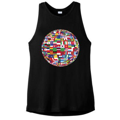 Globe Of Flags World Map Atlas Funny Gift Funny Gift Ladies PosiCharge Tri-Blend Wicking Tank