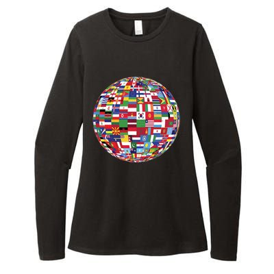 Globe Of Flags World Map Atlas Funny Gift Funny Gift Womens CVC Long Sleeve Shirt