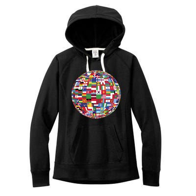 Globe Of Flags World Map Atlas Funny Gift Funny Gift Women's Fleece Hoodie