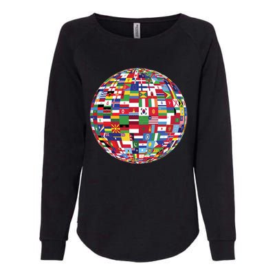 Globe Of Flags World Map Atlas Funny Gift Funny Gift Womens California Wash Sweatshirt