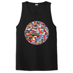 Globe Of Flags World Map Atlas Funny Gift Funny Gift PosiCharge Competitor Tank