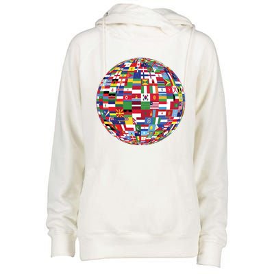 Globe Of Flags World Map Atlas Funny Gift Funny Gift Womens Funnel Neck Pullover Hood