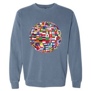 Globe Of Flags World Map Atlas Funny Gift Funny Gift Garment-Dyed Sweatshirt