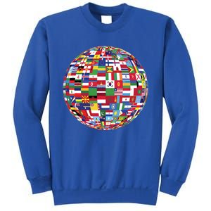 Globe Of Flags World Map Atlas Funny Gift Funny Gift Sweatshirt