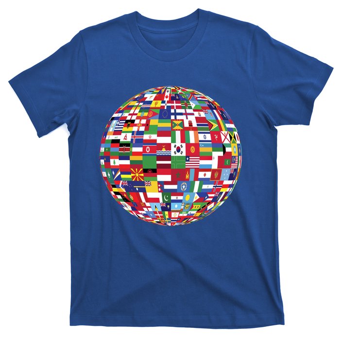 Globe Of Flags World Map Atlas Funny Gift Funny Gift T-Shirt