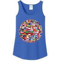 Globe Of Flags World Map Atlas Funny Gift Funny Gift Ladies Essential Tank